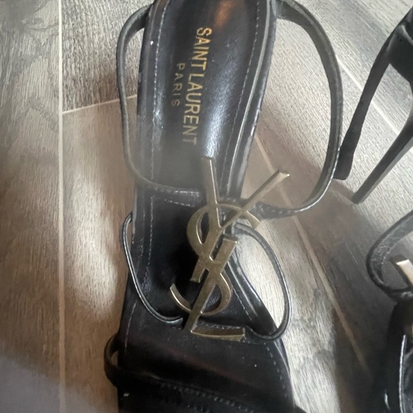 Saint Laurent Black Strappy Heels - Picture 4 of 11